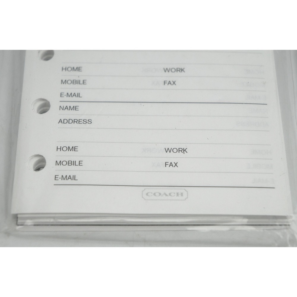 Vintage Coach Small 6 Ring Address Pages Set of 2 White 1360 Refill Inserts New - Picture 3 of 5